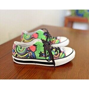 Converse Black White Multicolor Graffati One Star Sneakers Women's Size 7 MINT